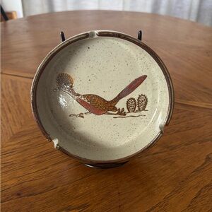 Vintage Otagiri roadrunner stoneware ashtray